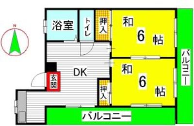 ダイヤマンション4階 <br>神戸大学病院・医学部近くのおすすめ間取り画像