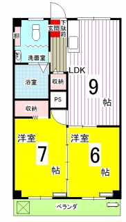 四国ビルマンション　３階<br>(神戸大学医学部近く)のおすすめ間取り画像