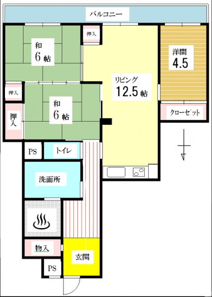 六甲篠原パークマンション 4階のおすすめ間取り画像